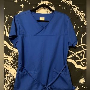 Single Cotton Blue Medium Women’s Scrubs Shirt